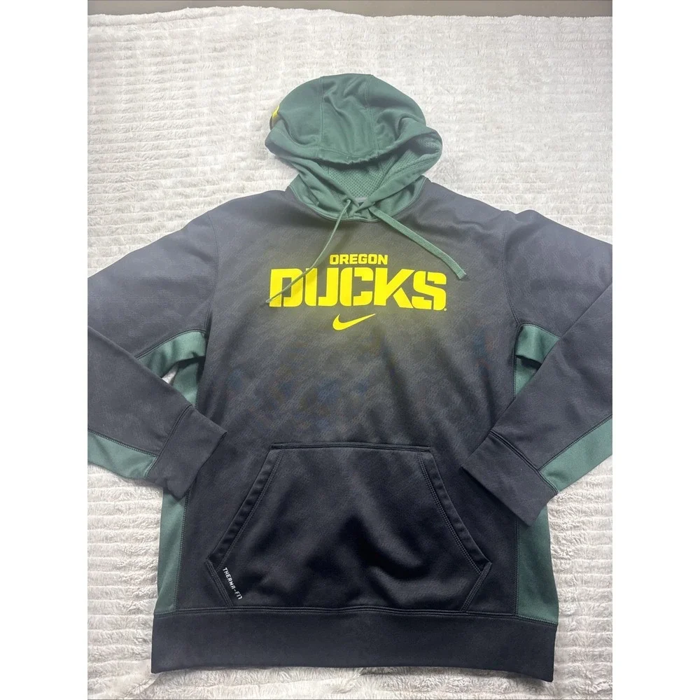 Nike Therma-Fit Oregon Ducks Hoodie Men's‎ Med Black/Green Sweatshirt Football